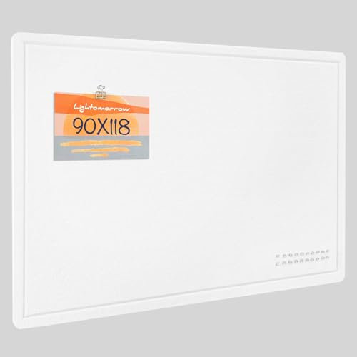 Große Pinnwand - 90 x 118 Zentimeter, dekorative Filz-Pinnwand für die Wand - faltbares Fotodisplay mit selbstklebendem Klebeband, inklusive 20 Pinnadeln - Weiß