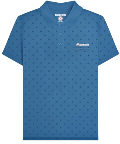 Lambretta Mens Target AOP Premium Polo Big & Tall Short Sleeve Smart Casual Top