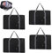 Faltbare Reisetasche, EIN Satz von 4 Stück Handgepäcktaschen, Handgepäck Tasche für Flugzeug, Tragetasche, Sporttasche, Wochenendtasche, Geeignet für Sport, Fitnessstudio, Urlaub, Schwarz