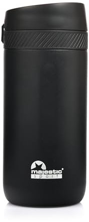 Majestic Sport Nord Thermobecher 420 ml, Kaffeebecher to go 100% Auslaufsicher, Hält mind. 6 h warm, BPA-Frei - Schlanker Edelstahl coffee to go becher, Schwartz.