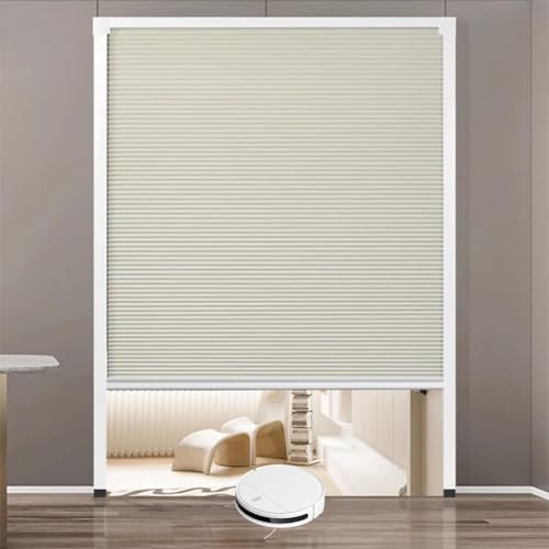 Falttür Fliegengittertür Nach Oben und Unten Faltbar, Moderne Ziehharmonika-Falttür, Lamellentüren sus Aluminium und Wabengewebe, Vollständig Verdunkelnde Sichtschutzvorhänge(29x80in(73.6x203cm))