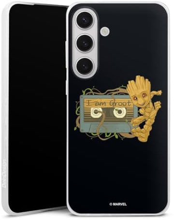 Slim Case kompatibel mit Samsung Galaxy S 25 + Silikon Handyhülle transparent Hülle extra dünn Groot Guardians of The Galaxy Marvel