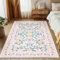 MOSISO 121 x 182cm Teppich für das Wohnzimmer,Weich Anti-Rutsch Vintage Blumen Niederflorige Teppiche, Kunstwolle Rechteckig Waschbare Teppich Für Wohnzimmer Schlafzimmer Esszimmer Zuhause, Rosa