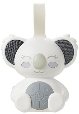 Nuby Sidney Sound Bear Baby Sound Machine, 20 Soothing Sounds, 0M+ | USB Rechargeable Sleep Aid with 20 Soothing Sounds & Universal Strap, Attaches to Cots & Prams for Calming Baby Sleep