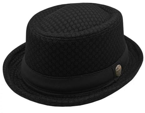 RUIXIA Chapeau Melon D'été Maille Respirant pour Homme Femme Chapeau Plat de Plage D'été Fedora Vintage pour La Plage Voyage Les Fêtes