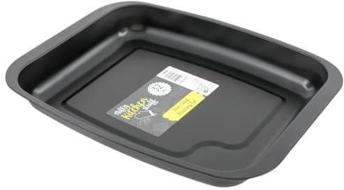 Non-Stick Oven Roaster Tray Durable Baking Roasting Tin for Meat, Chicken, Vegetables Black Oven Dish Pan (2, 26cm – Small)