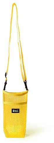 [FAHIA] Water Bottle Holder Water Bottle Carrier Lightweight Mesh Water Bottle Bag Breathable Water Bottle Sleeve with Adjustable Shoulder Strap, yellow