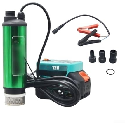 Tragbare Lithium-Batteriepumpe, 2,4 m Kabel, 30–50 l/min Durchflussmenge mit 4–6 m Hebebühne für 51 mm Öl, Wasser, Diesel, 18 V Batterien passend (A)