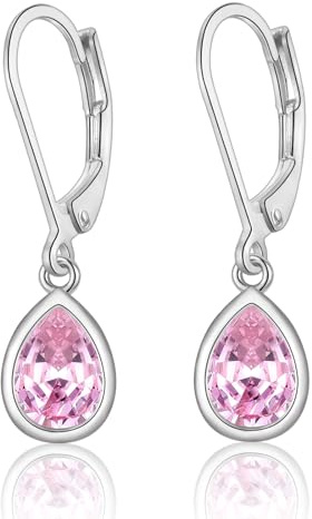 Ohrringe Silber Hängend Damen, Creolen mit Anhänger Zirkonia Ohrringe Schmuck Geschenke für Freundin Frauen Mädchen