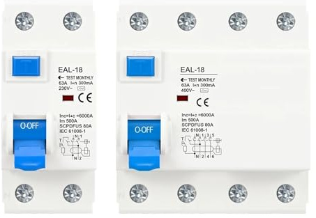 Disjoncteur Différentiel 2P 4P 10/30/100/300 MA De Type AC(100mA,2P 40A)