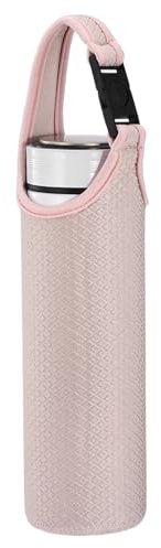 YELARXI Tumbler Carrier Holder, Insulated Water Bottle Sleeve Carrier Bag for 14.2oz Tumbler with Carrying Handle, Suit 2.5-3 Bottle & Pink - Fitting For(Hiking/Camping/Sport/Gym)