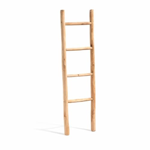 Échelle- Porte Serviette- Via- décorative en Bois Naturelle - Bohème Salle de Bain ou Rangement Tendance Nature Chic Beige- Boho Towel Rack