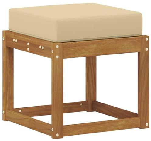 vidaXL Outdoor Hocker Bank Natur 43 x 43 x 37 cm Massivholz Akazie, Balkon Außenbereich Sitzgelegenheiten, modernes Gartensofa, langlebige Terrassenmöbel, gemütliche Eckanordnung für Entspannung