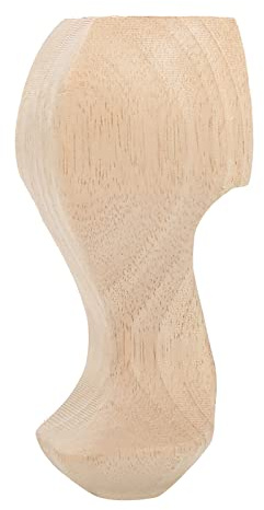 Naroote Pieds de Meubles, Bois d'hévéa sculpté à la Main, Grain de Bois Naturel, avec Ponçage, Idéal pour Table Basse, canapé, Meuble TV et Table de Chevet (12 * 6cm)