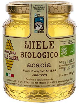 Apicoltura Colle Salera Miele biologico di Acacia non Pastorizzato, 250 gr