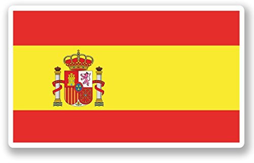 2 x 10cm/100 mm España Bandera española Etiqueta autoadhesiva de vinilo adhesivo portátil de viaje equipaje signo coche divertido #5271