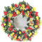 42cm Artificial Orange & Yellow Rose Wreath for in or outdoors - Home Grave Wedding