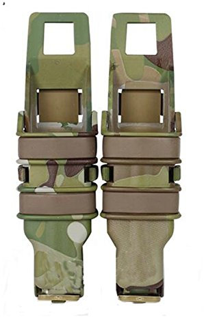 haoYK Taktische Airsoft Fast Mag Pistole Duty Gürtel Double Magazin Holster Pouch Set Camo (MC)