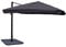 Mendler Gastronomie-Ampelschirm HWC-A96, 3x3m (Ø4,24m) Polyester Alu/Stahl 23kg Flap mit Ständer - anthrazit