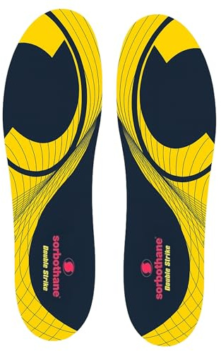 Sorbothane Double Strike Insoles, Men & Women - Shock Absorbing, 9 UK | Trim-to-Fit, Cushioned Support - Ideal for Walking, Hiking, Golf, and Work Boots, Breathable and Antibacterial