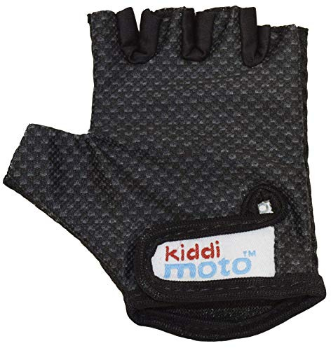 Kiddimoto J.Black Anti Slip Kids Bike Gloves For Kids Boys & Girls Best Toddler Bike Gloves Ages 2-8 Fingerless Cycling Gloves For Youth Sports Like Mtb, Bmx Dirt Biking, Mountain Bike Riding, Skates
