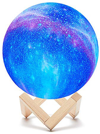 PREKIAR Moon Lamp, 16 Colors 15cm LED 3D Print Star Moon Light with Stand & Remote & Touch Control and USB Rechargeable, Bedrooms Bedside Night Lights for Bay Kids Lover Birthday Party Gifts