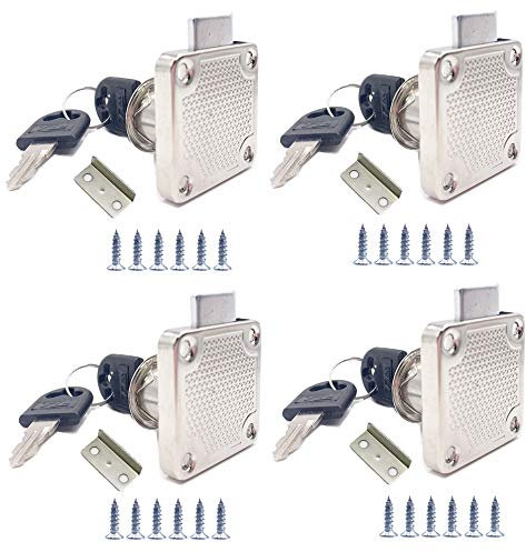 4 Sets Security Drawer Lock Furniture Lock Cylinder Zinc Alloy Cam Lock for Mailbox Drawer Cupboard Cabinet