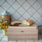 Cassetta Porta Pane In Legno Naturale Con Tagliere Raccogli Briciole 36 x 26 x 15 cm
