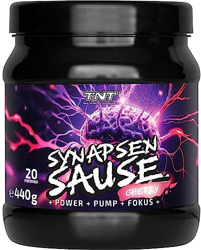 TNT Synapsensause Kirsche (440g) • Pre-Workout Booster • Fitness & Bodybuilding Booster • Trainingsbooster mit L-Citrulline, Koffein & Guarana • Hochwertig, Laborgetestet, Made in Germany