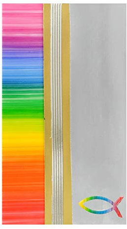 Pracht Creatives Hobby 7073-20515 Wachsplatten Mix regenbogen / metallic, 3 halbe Wachsstreifen mit einem Motiv, ca.200 x 50 x 0,5 mm, zum Modellieren und Verzieren von Kerzen
