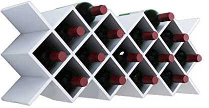 MYBA Wine Rack Wine Lattice Wine Rack Countertop Free-stand Wine Storage Holder, Space Saver Protector For Red Wines - White Wine Bottle Holder (Color : White, Size : 13 grids)