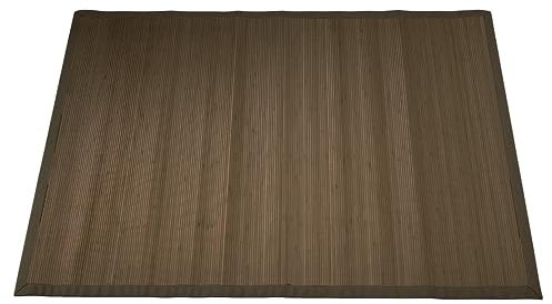 Japanwelt Rutschfester Bambus-Teppich I Wasserabweisende Bambusmatte, Badematte Duschmatte Bad-Vorleger Matte, Holzteppich Läufer aus Bambus für Küche, Flur, Bad & Wohnzimmer (Braun, 120 x 180 cm)