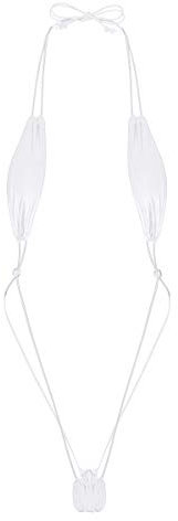 MSemis Maillot de Bain Femme Sexy 1 Pièce Micro Bikini Mini String de Bain Ficelle Monokini Mankini Lingerie Body Sexy Erotique Blanc Taille Unique