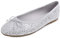 Feversole Women's Macaroon Shiny Memory Foam Cushion Insock Glitter Around Toe Ballet Flat Pumps Glitter Ice Silver 6