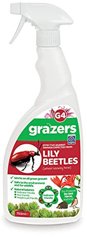 Grazers ltd 2 x GRAZERS G4 – Effective Against Damage from Lily Beetle 750ml ECO Spray Ready to use, White