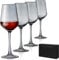 Ziixon Stemware Set of 4 Long Stem Crystal Wine Glasses - Perfect for Wine Tasting, Weddings, Anniversaries, Christmas and Birthdays (Grey)