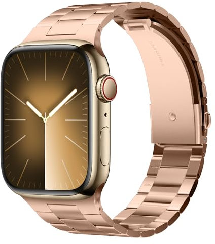 elago Correa de Metal Compatible con Apple Watch Series 10/9/8/7/6/5/4/3/2/1/SE/Ultra 2/Ultra (49mm 46mm 45mm 44mm 42mm), Banda de Reemplazo de Metal, Acero Inoxidable