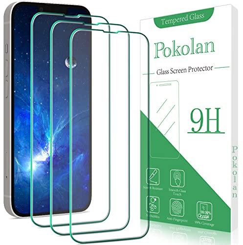 Pokolan 3 Pack Screen Protector for iPhone 13 Mini Tempered Glass, 9H Hardness, Case Friendly, Anti-Scratch, Bubble Free, Easy to Install