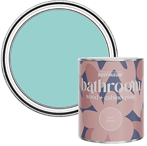Rust-Oleum Blue Moisture Resistant Bathroom Wood and Cabinet Paint in Matt Finish - TEAL 750ML