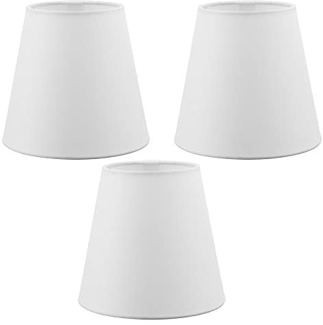 Alvinlite Lampenschirme 3er Set, Lichtschirme für Lampen, Kronleuchterschirme, Glockenlampenschirme, modern, weiß, zum Aufstecken, für Tisch, Boden, Wand, Kronleuchter, Nachttischlampe