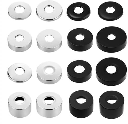 2 Piezas Ø 21mm (1/2 ) embellecedor grifo ducha, roseta de acero inoxidable negro, cubierta de tubo,embellecedor radiador, roseta para grifo ducha, radiadores, grifos etc (negro, 60 x 18)