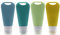AIRUFL Lot de 4 Flacons de Voyage en Silicone, 4 Recharges à Preuve de Fuite, Conteneurs de Voyage, Conteneurs de Voyage pour Crème Solaire, Shampooing, Lotion, Gel, Douche, Cosmétiques (90 ml)