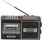 Tragbarer Kassettenrekorder mit AM/FM/SW/SW1-2-Radio, Unterstützung für SD/USB, Integriertem Lautsprecher, mit Antenne, Kopfhöreranschluss (Silber)