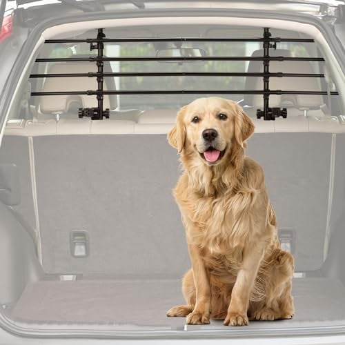 JOYTUTUS Divisori Auto per Cani, Barriere Cani per Veicoli, Griglia Protettiva Protezione per Cani per Auto Protezione per Cani in Alluminio Divisorio per Bagagli Griglia Universale per Bagagliaio