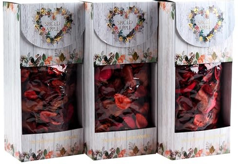 Lot de 3 pots pourri de Noël dans des boîtes cadeaux – Parfum pomme épicée