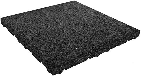 IVOL GRANU505075 - Baldosa de goma para protección contra caídas, 75 mm de altura, 50 x 50 cm, color negro