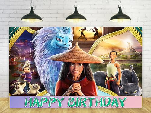 Blauer Drachen-Hintergrund für Geburtstagsparty-Dekorationen, Raya und der letzte Drache, Hintergrund für Babyparty, Party, Kuchen, Tischdekoration, Zubehör, Raya-Themen-Banner, 1,5 x 0,9 m