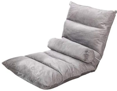 Folding Floor Gaming Chair, Floor Chair with Backrest, 4 Position Upholstered Adjustable Floor Beanbag with Breathable Cotton and Skin Friendly Flannel, Suitable for Adults and Children, Great for Rea