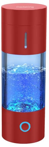madeking Wasserstoff-Wasserflaschen-Generator - 5Min Schnell Elektrolyse Wasserstoff Wasser Maschine, Tragbarer, wiederaufladbarer, wasserstoffreicher Wasserbecher-Macher, Typ C (Rot)