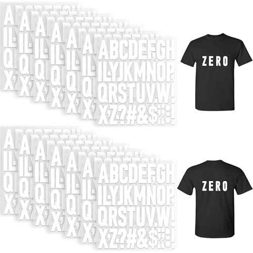 15 Sheets 690Pcs Iron on Letters 2 Inch Vinyl Iron on Letters for Clothing Heat Transfer Letters with A-Z PU Alphabets Stickers Heat Press Letters for T-shirts Jerseys Hats Printing DIY Crafts (White)